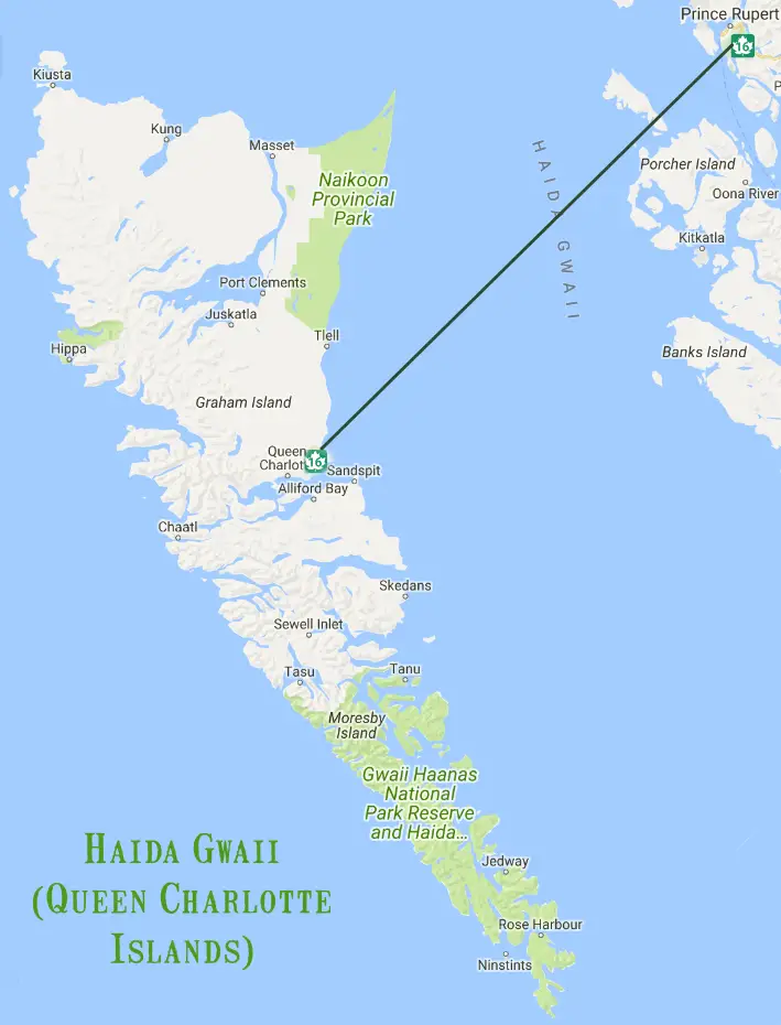 Road Map Of Haida Gwaii