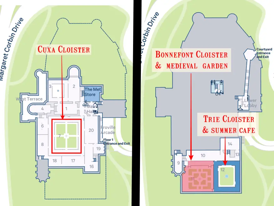 The Met The Cloisters-map