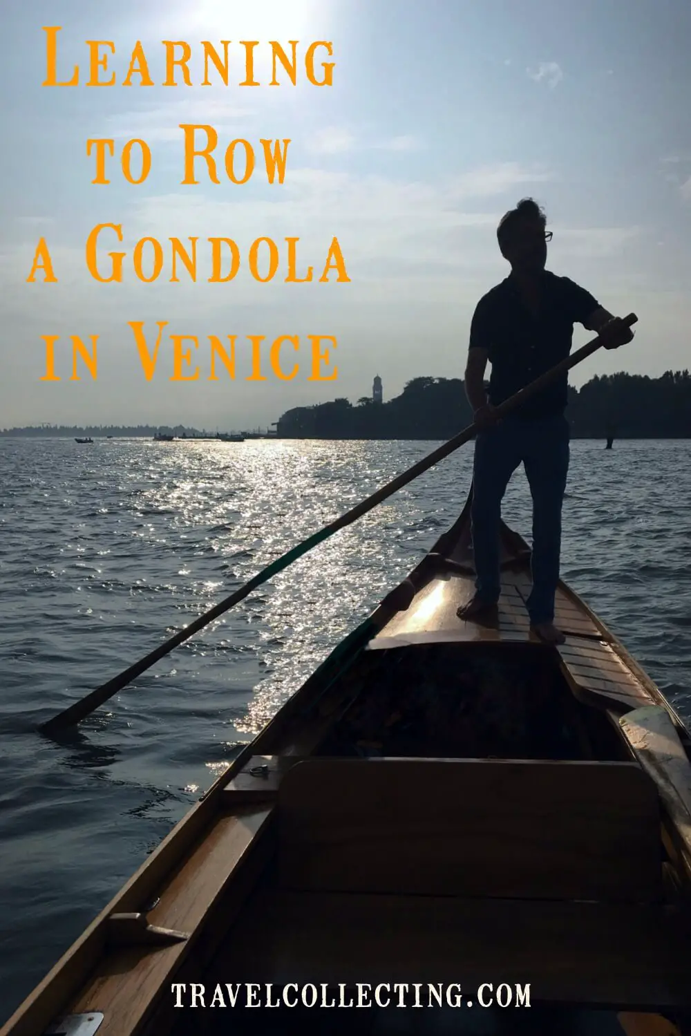 Rowing Venetian boat gondola