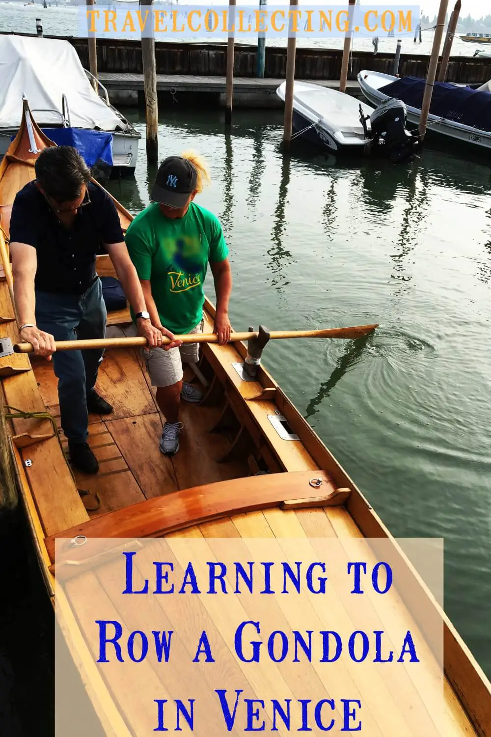 Venice learning to row a gondola