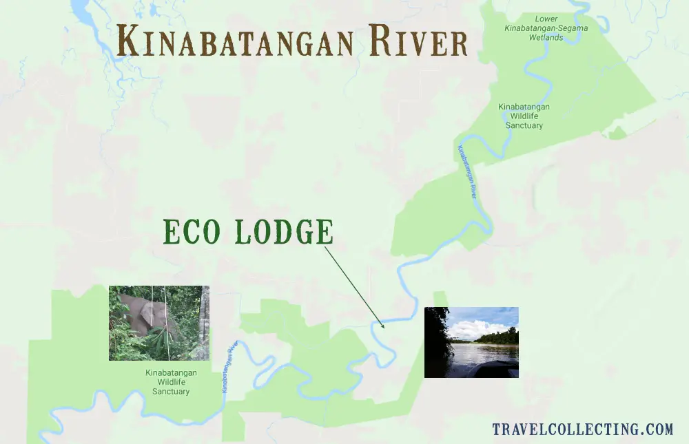 Map of Kinabatangan River Borneo