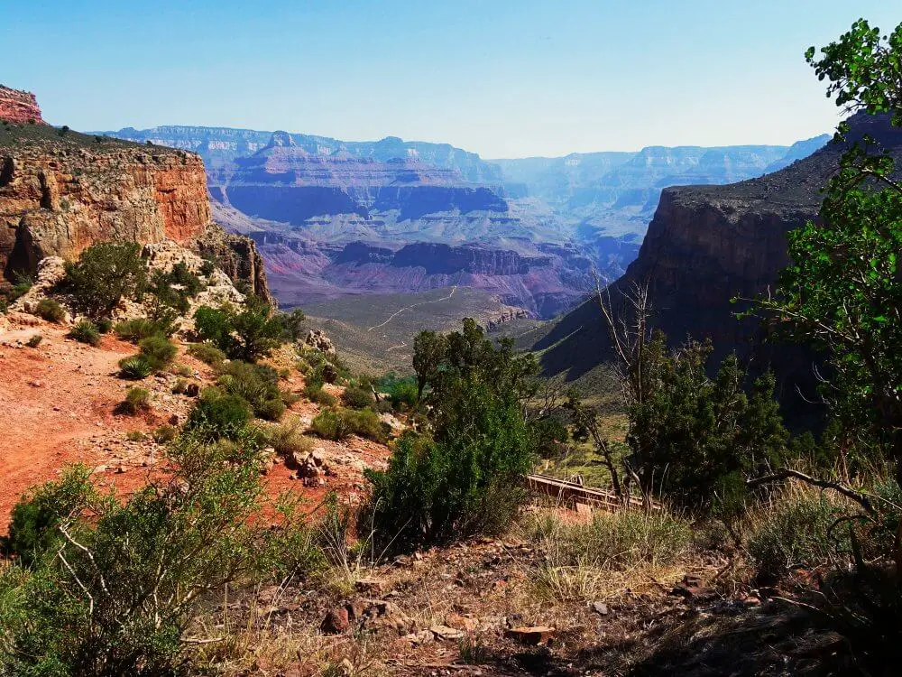 view of bright angel trail from three mile house