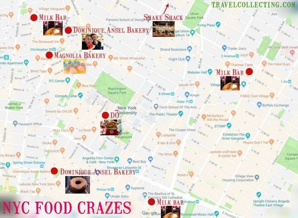 Map of NYC Food Craze Experiences