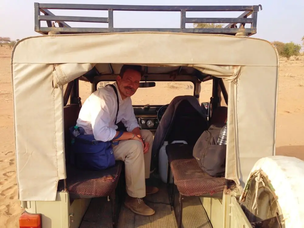 Camel safari jeep