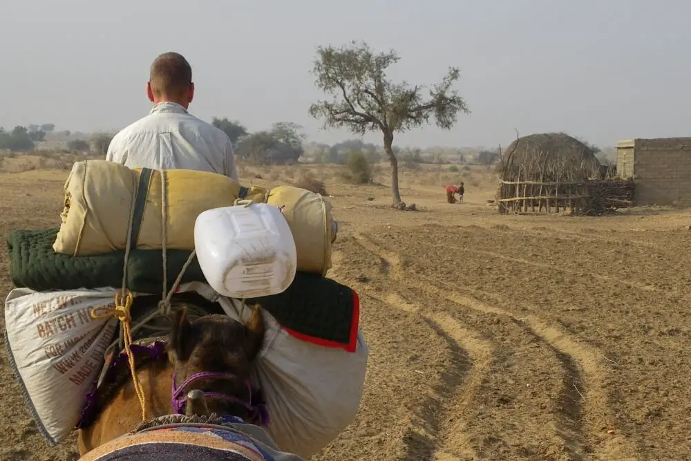 camel safari visiting villages