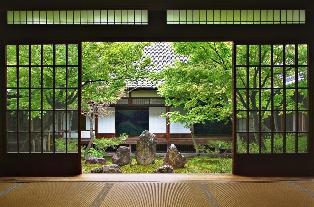 Ryokan garden view from inside