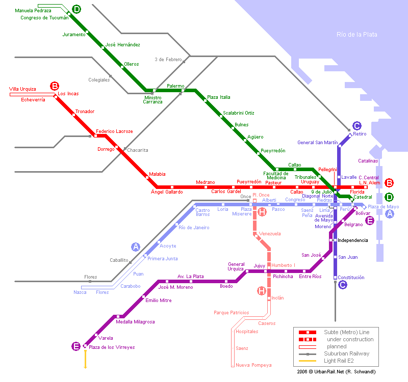map Buenos Aires Metro Subte