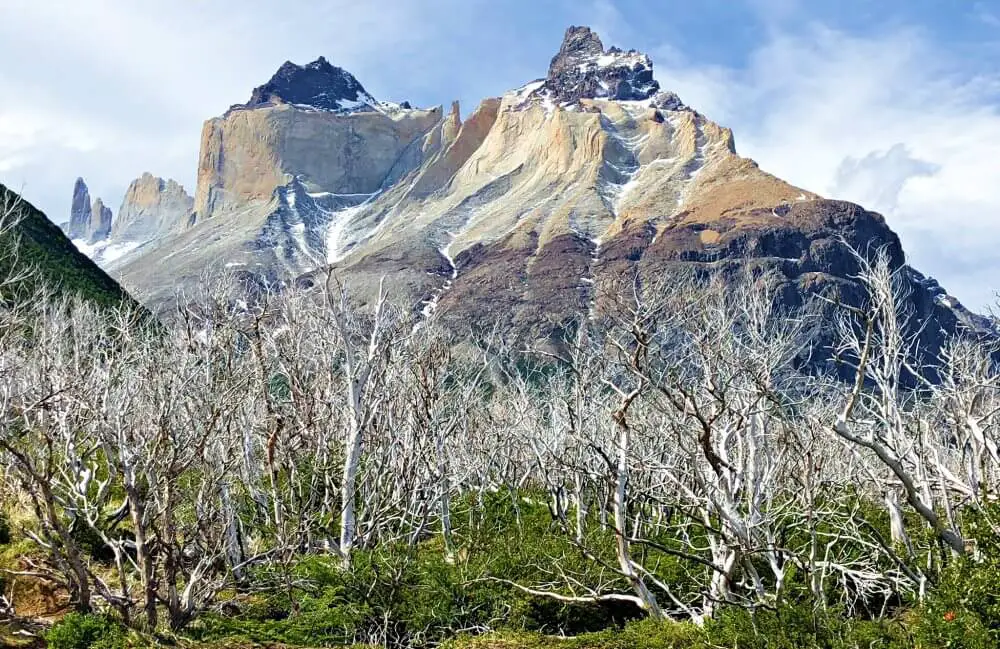 View of Cuernos del Paine on French Valley Hike
