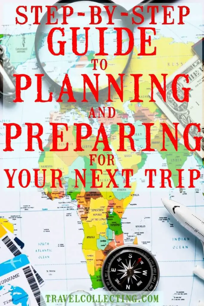 Trip planner for international trip. Checklist of thgins to do and remember when planning a trip and preparing for your departure.