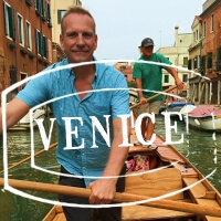 Venice learning to row a gondola