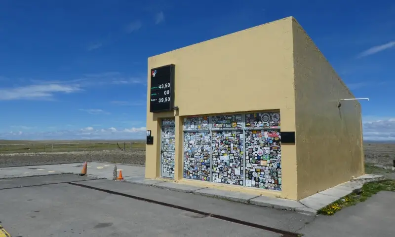 Tapi Aike gas station near Torres del Paine Patagonia