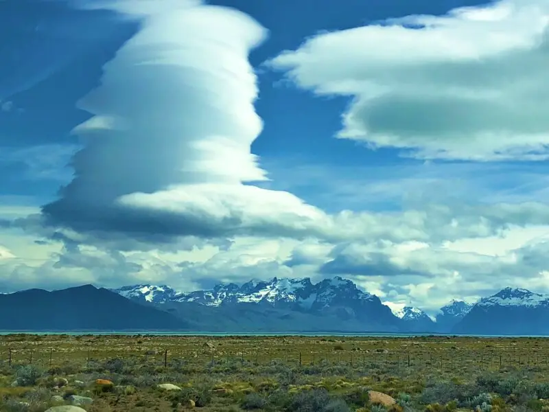 cloud formations seen while driving in Patagonia