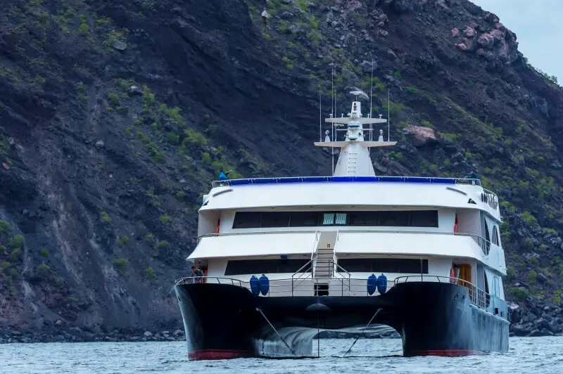 Catamarans are usually more stable when cruising around Galapagos Islands