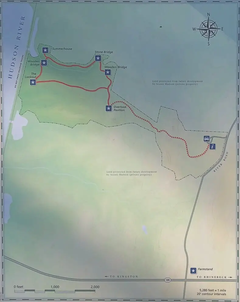 Poets Walk, NY 4 Poets Walk Trail Map