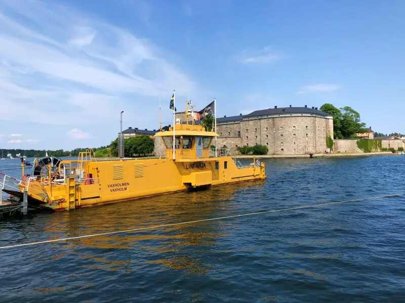 Cable ferry to Vaxholm Kastell Vaxholm Fortress