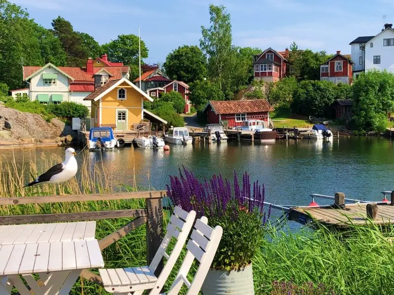 View from Hembydsgård Café Vaxholm Sweden