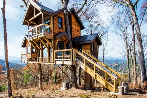 Fairytale, custom built treehouse airbnb near Asheville NC in Blue Ridge Mountains