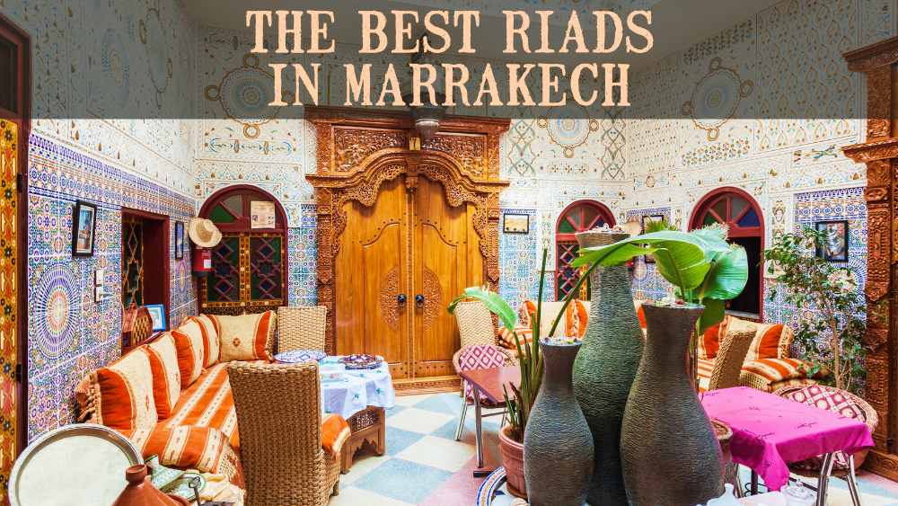 colorful furniture with tiled walls in one of the best riads in marrakech