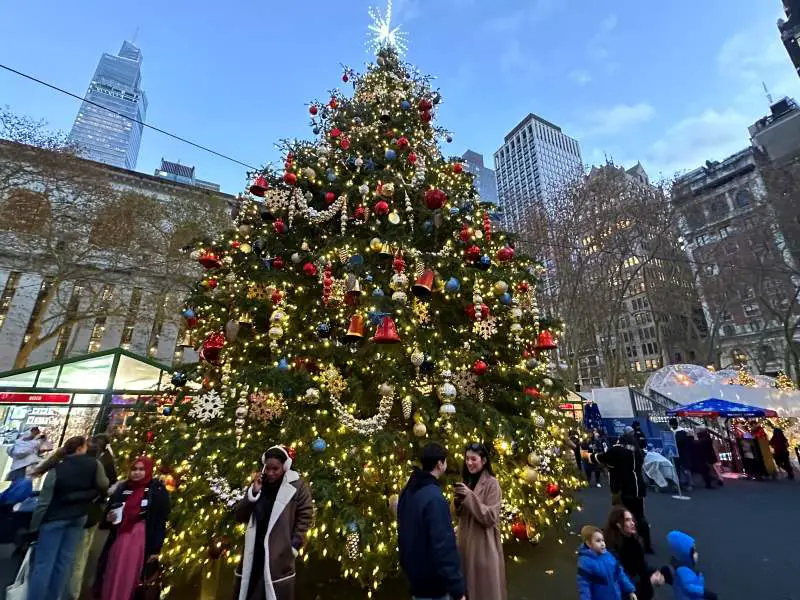 Christmas tree in Bryant park New York City