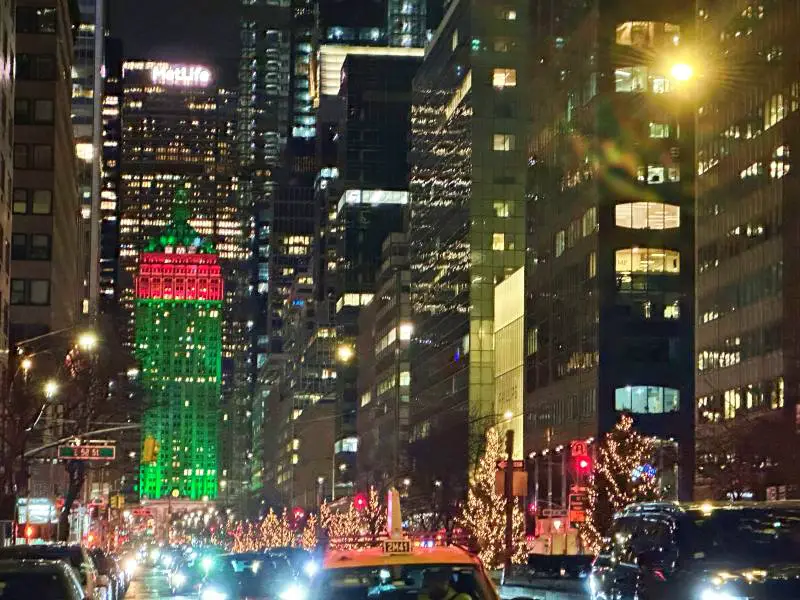 Christmas trees on Park Avenue
